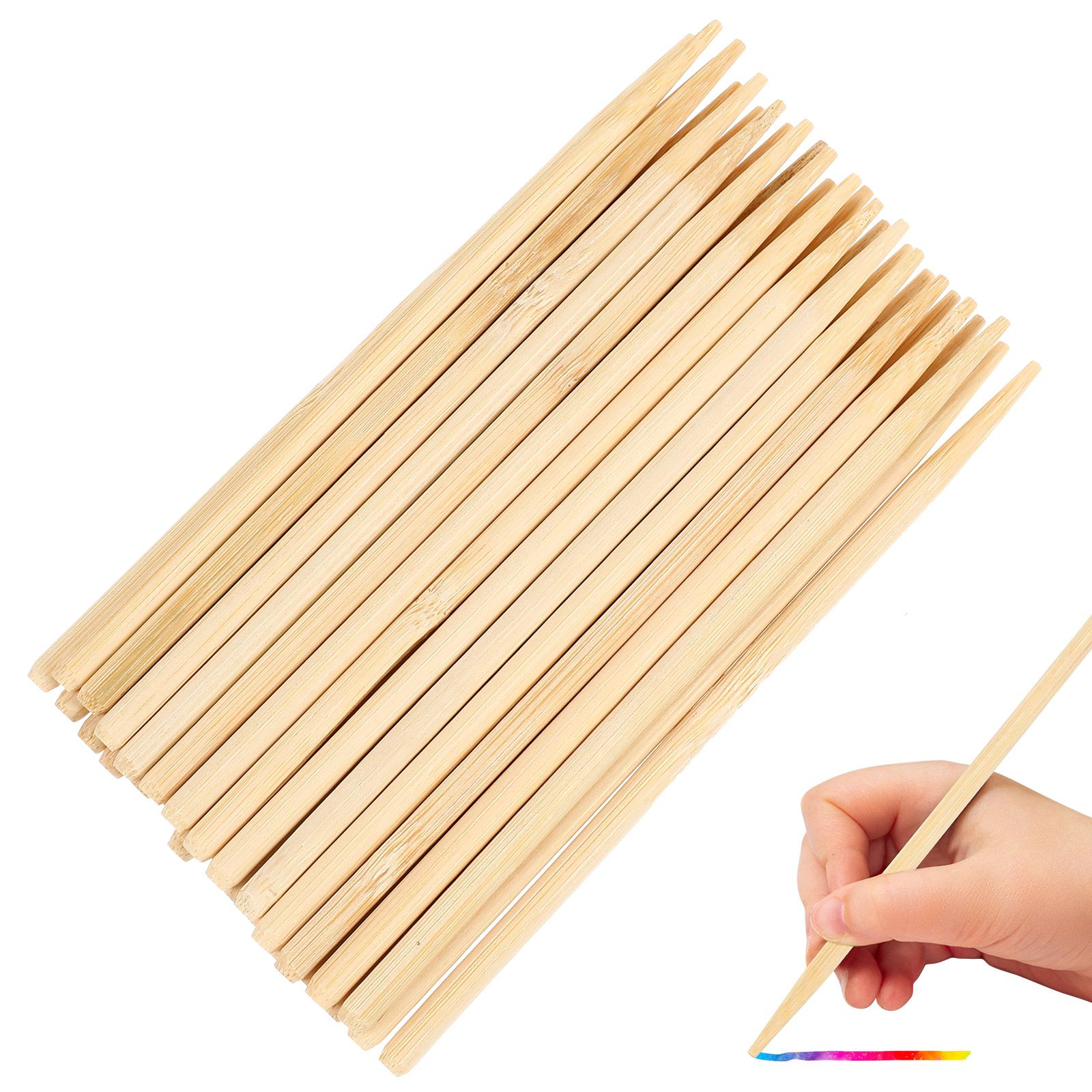 Woodworking Crafts - 30 個木製スクラッチペイント竹ペンワックススティック髪小枝ツールスクラッチ描画スティック