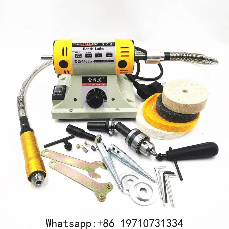 Woodworking Lathe Machine - 110V/220V 350W研磨機 DIY木工 翡翠 ジュエリー ベンチ旋盤