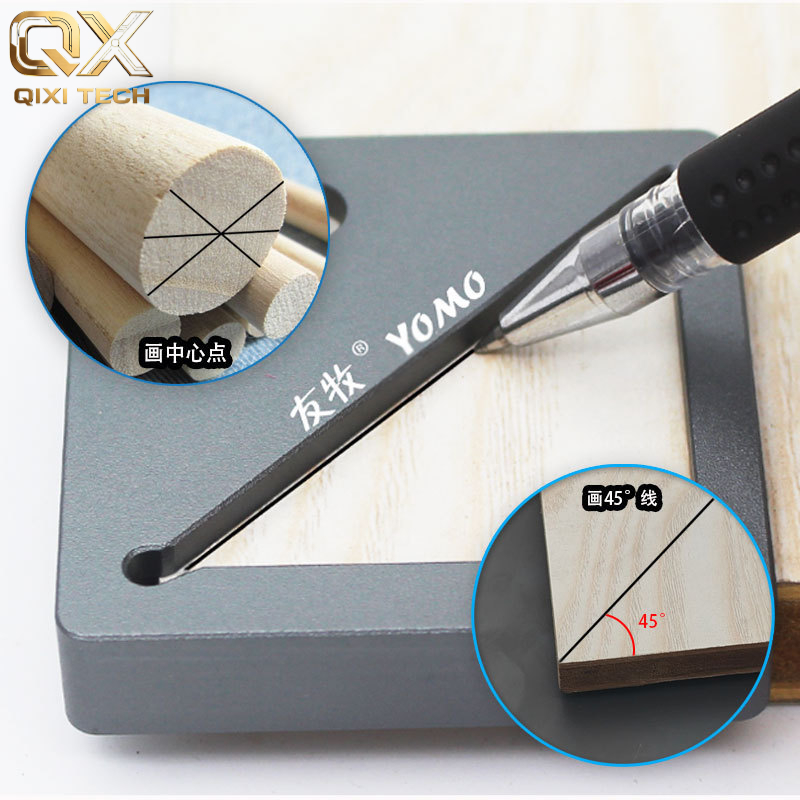 Woodworking Unlimited - 木工用多目的高さ・幅・直径測定定規、多機能マーキング定規45度90度 ° 線画ツール