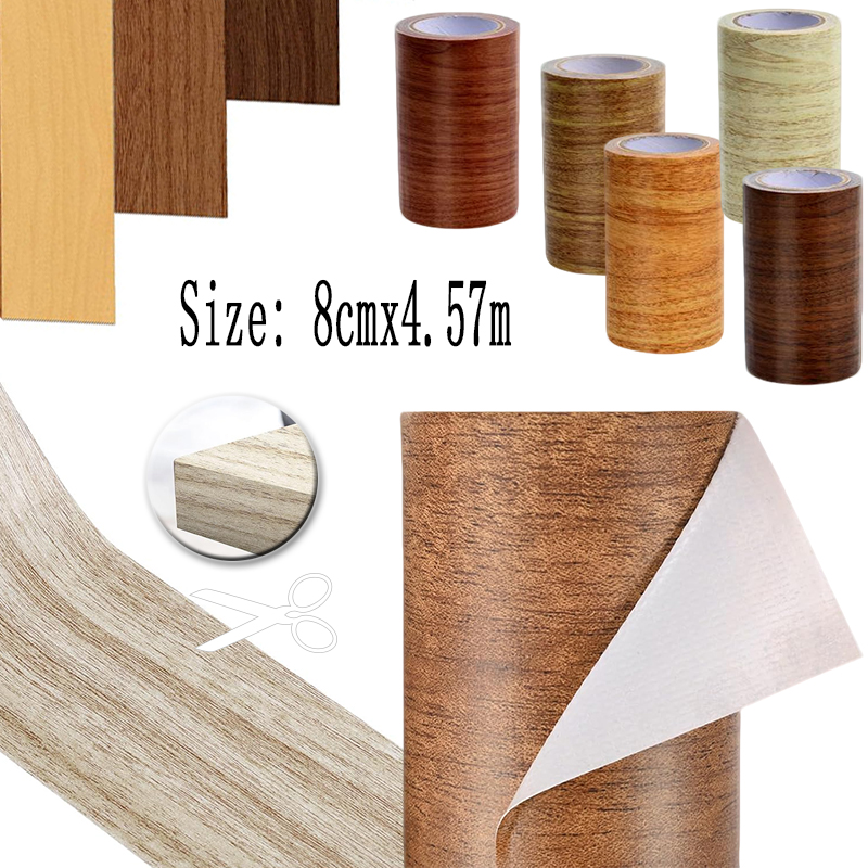 Xfasten Woodworking Tape - 本物の木目調補修粘着テープ 8cmx4.5M/ロール 床家具巾木ライン改修、家の装飾用 簡単に剥がして貼るだけ