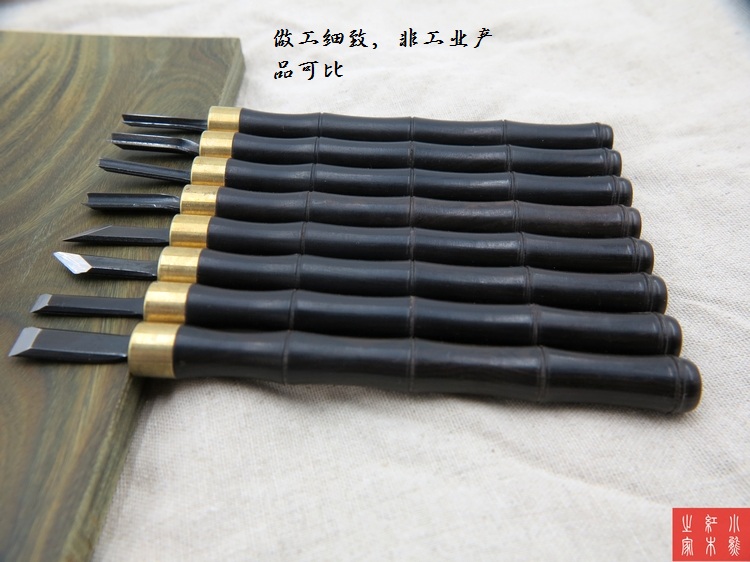 Woodworking In Japan - 木工ツールセット,日本の彫刻ハンドチゼル,エボニーハンドル,8個