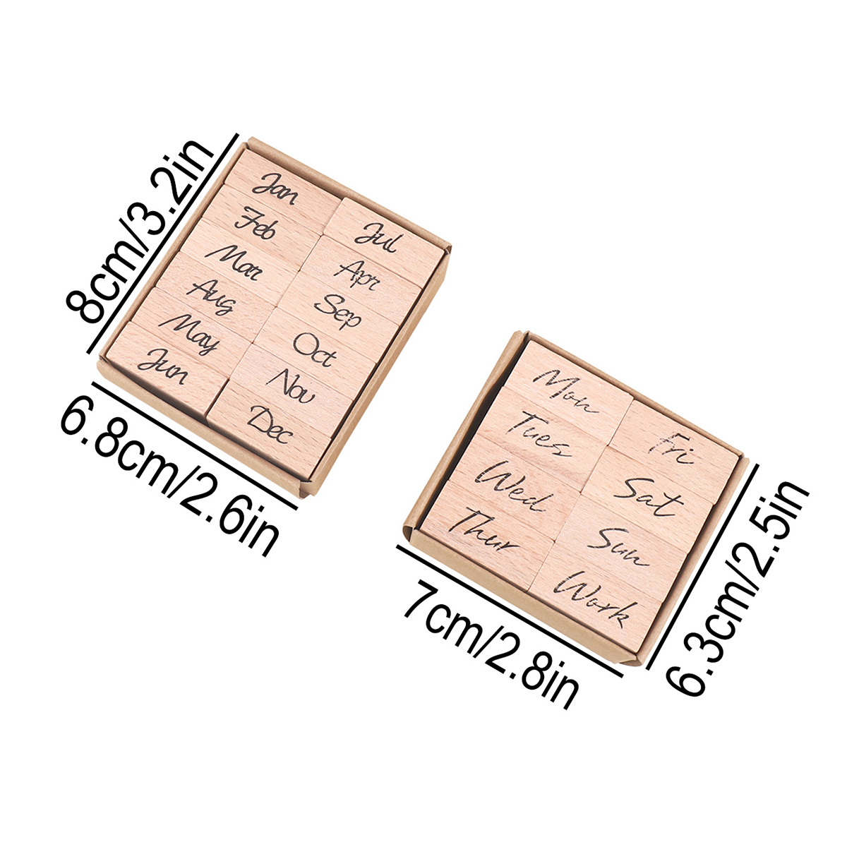 木製ゴム印セット 月曜日、平日、数字、DIY ジャーナルプラ - Woodworking Crafts のレビューと価格