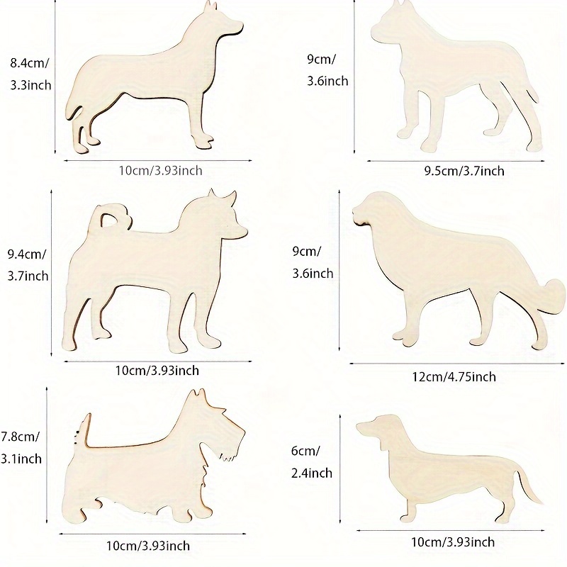 工芸品、子犬の絵、動物、絵、パーティー、お祭りの装飾のための - Woodworking Crafts のレビューと価格
