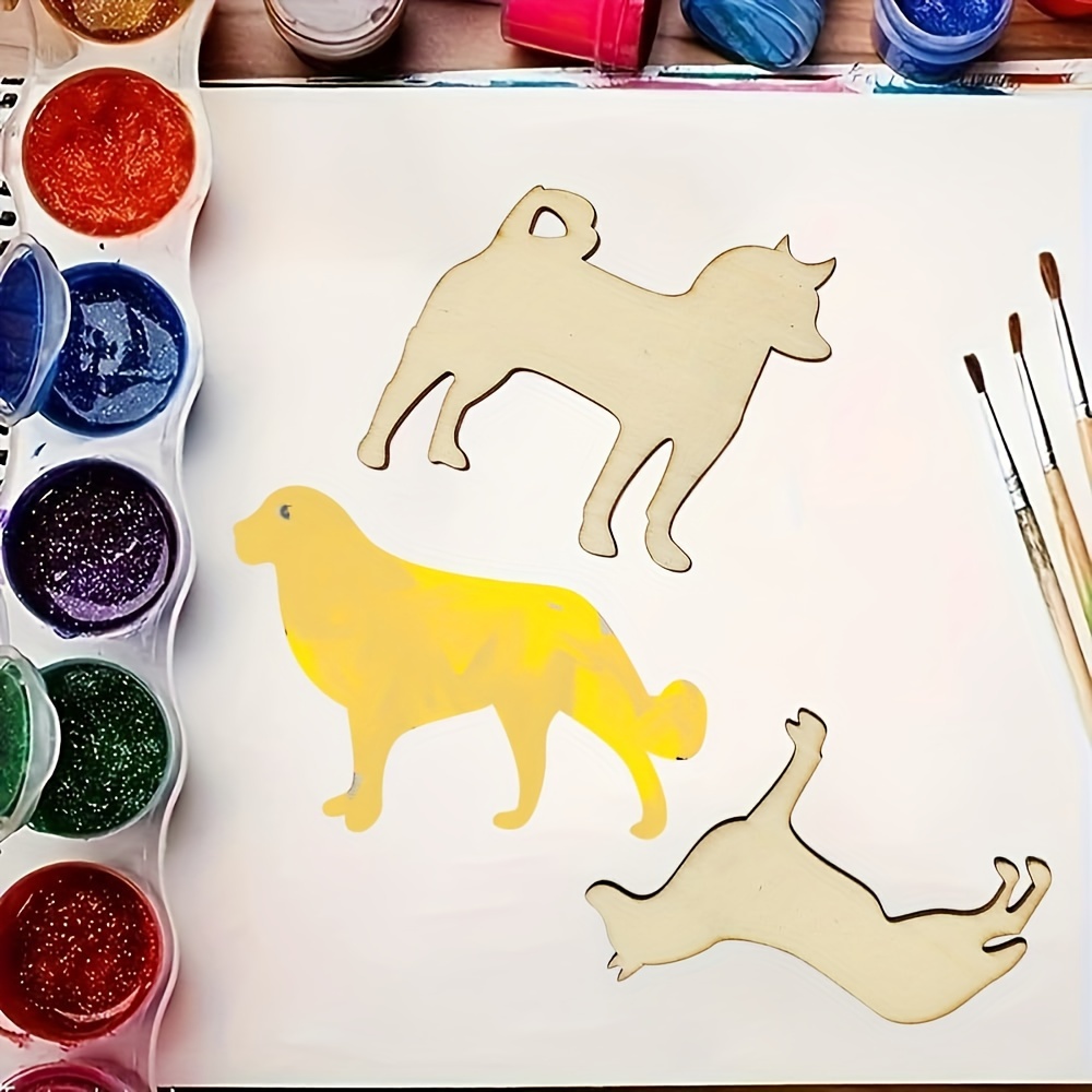 工芸品、子犬の絵、動物、絵、パーティー、お祭りの装飾のための - Woodworking Crafts のレビューと価格