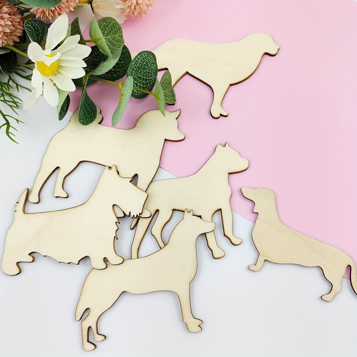 工芸品、子犬の絵、動物、絵、パーティー、お祭りの装飾のための - Woodworking Crafts のレビューと価格