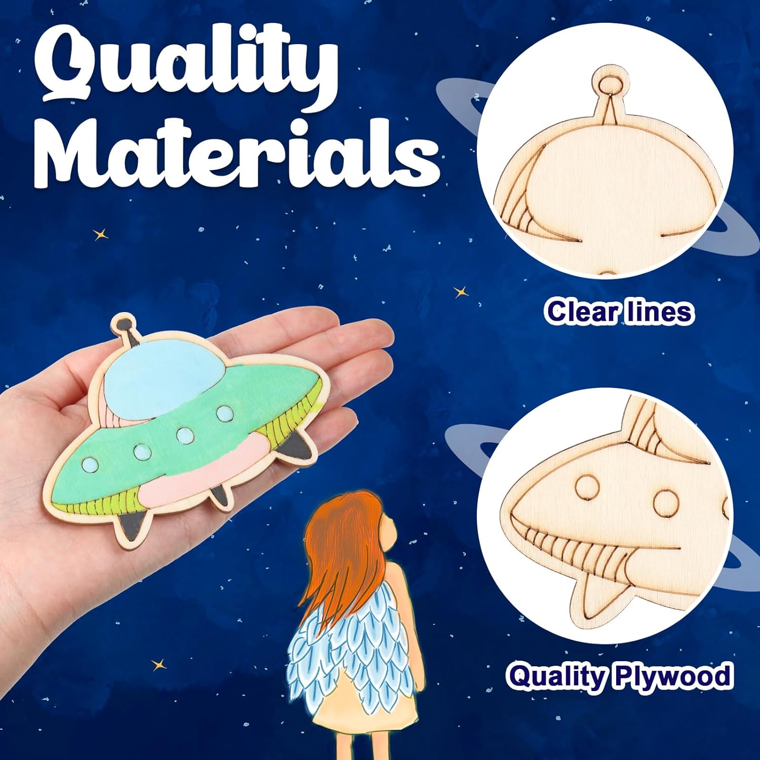 未完成のカットアウト木製ペイント、装飾工芸品、子供用装飾品、 - Woodworking Crafts のレビューと価格