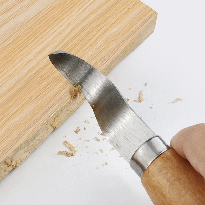 ステンレス鋼彫刻ナイフ ブナ材ハンドル 曲線ストレートナイフ - Woodworking Company のレビューと価格