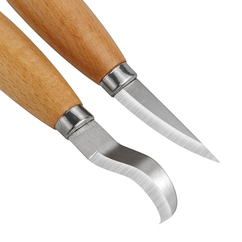 ステンレス鋼彫刻ナイフ ブナ材ハンドル 曲線ストレートナイフ - Woodworking Company のレビューと価格