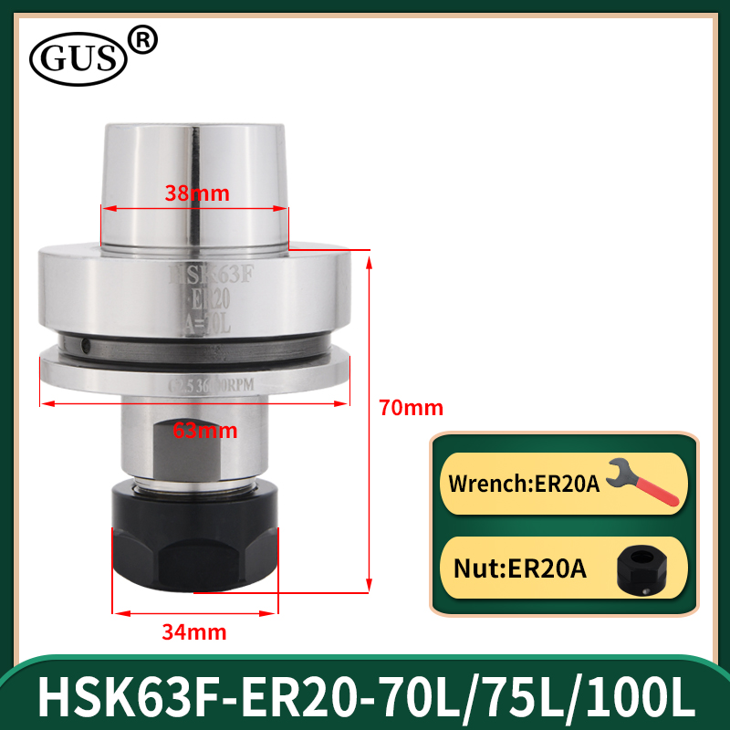 HSK63F 高速度ツール ホルダー HSK63 HSK 6 - Woodworking Lathe Machine のレビューと価格