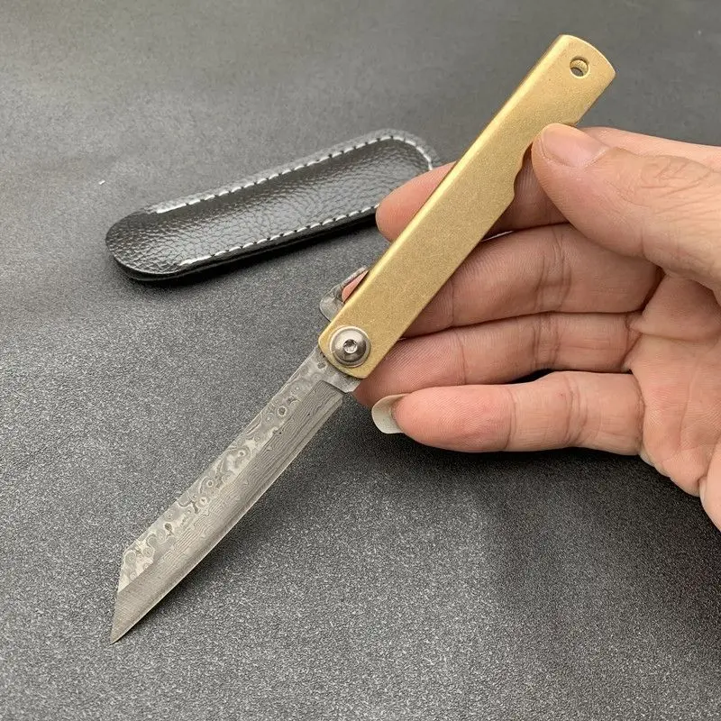 ヒゴノカミ日本製ミニポケット折りたたみナイフ VG10 ダマ - Woodworking Japan のレビューと価格