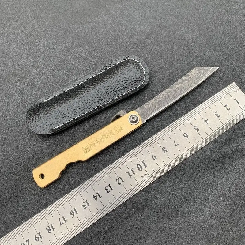 ヒゴノカミ日本製ミニポケット折りたたみナイフ VG10 ダマ - Woodworking Japan のレビューと価格