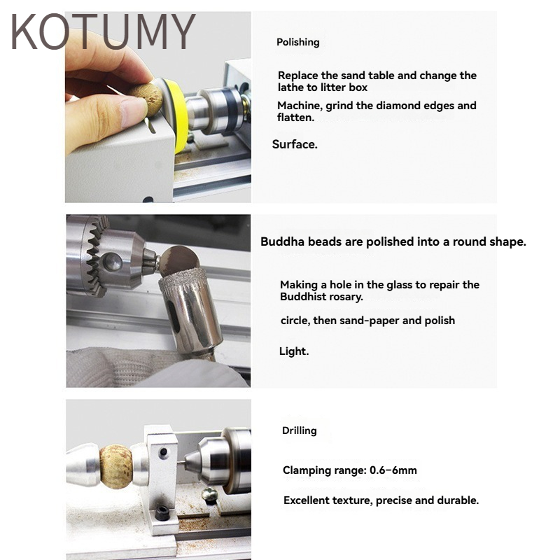 KOTUMYミニ旋盤 - 多機能DIY木製ビーズ製造機 家庭 - Woodworking Lathe Machine のレビューと価格