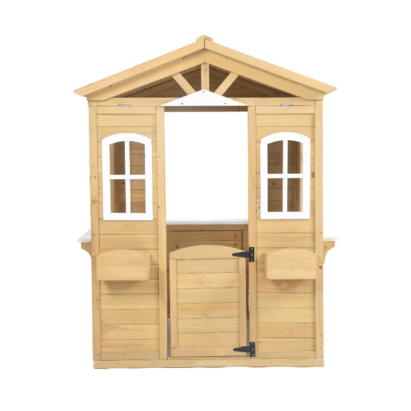 モダンでクラシックな木製キッズプレイハウス、屋外家具、開閉可 - Woodworking Outdoor Furniture のレビューと価格