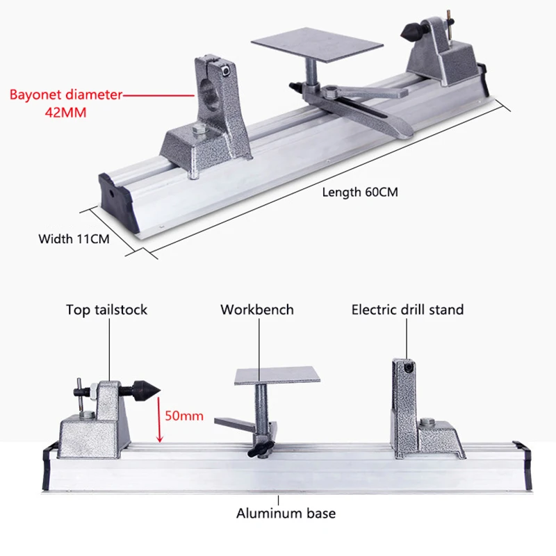 800W小型木工旋盤TZ-002多機能マイクロ旋盤、電動ドリ - Woodworking Lathe Machine のレビューと価格