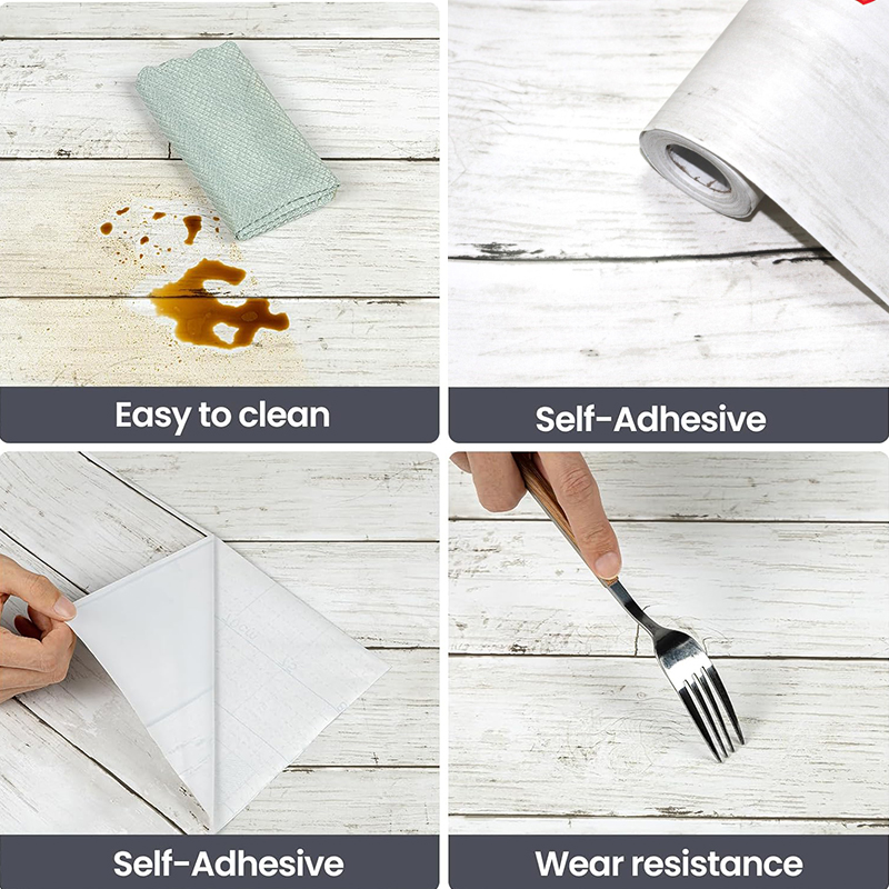 家の装飾に適したアイボリーホワイトの模造木材の壁紙,取り外し - Woodworking Wallpaper のレビューと価格