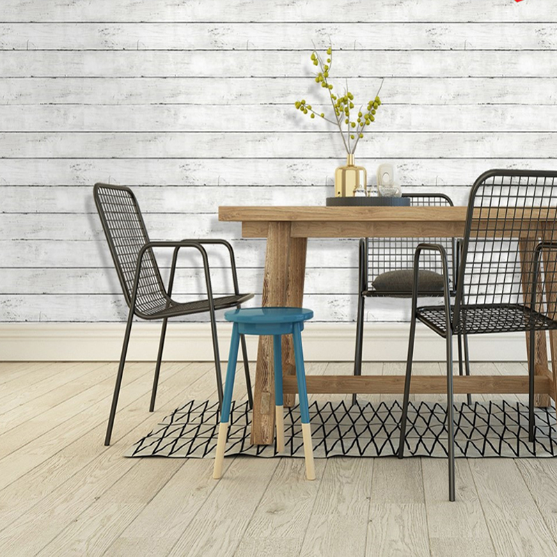 家の装飾に適したアイボリーホワイトの模造木材の壁紙,取り外し - Woodworking Wallpaper のレビューと価格